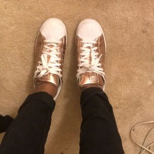 Rose gold adidas superstar